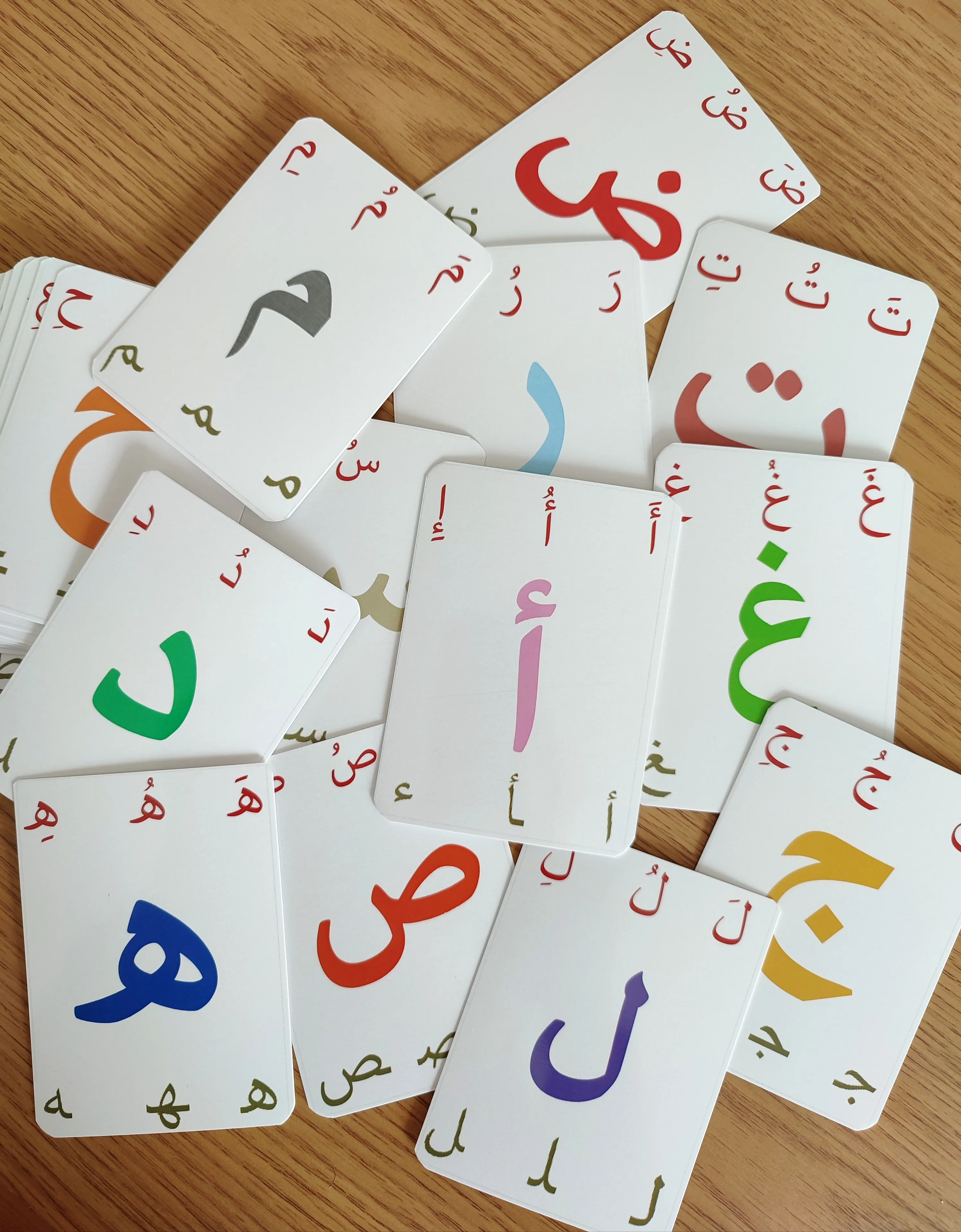 28 بطاقة الحروف بالعربية