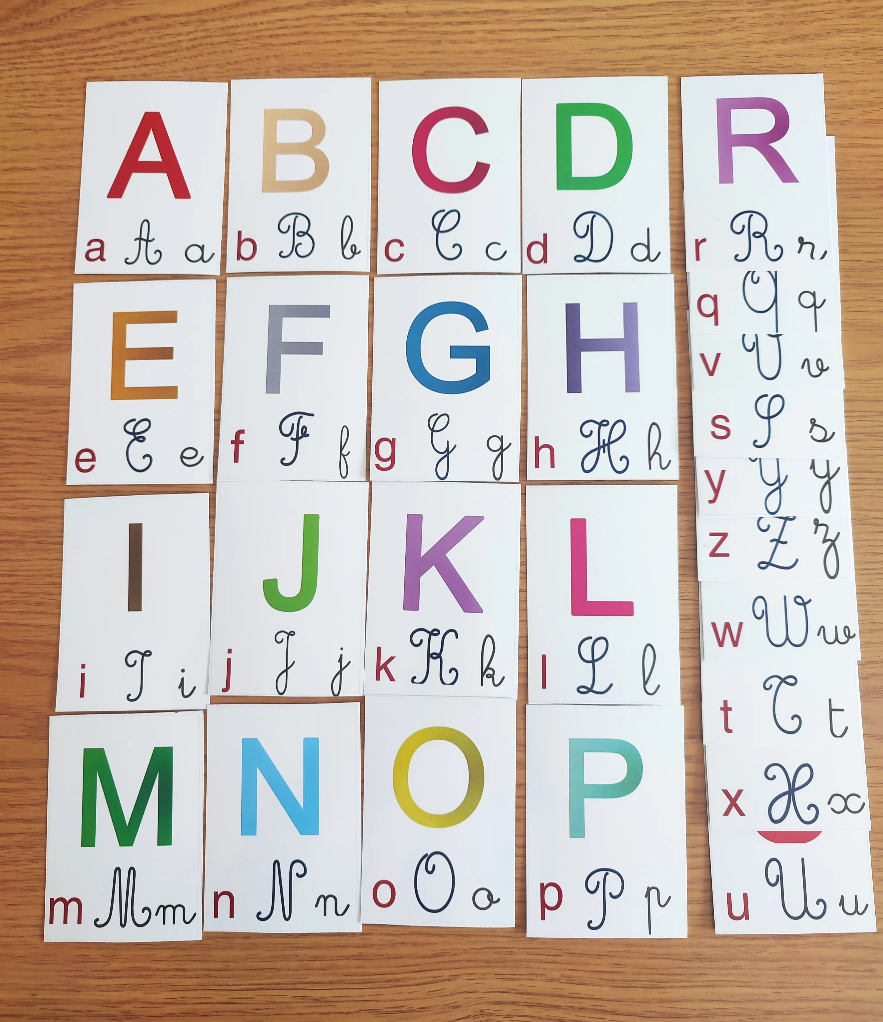 26 Cartes de l'alphabet