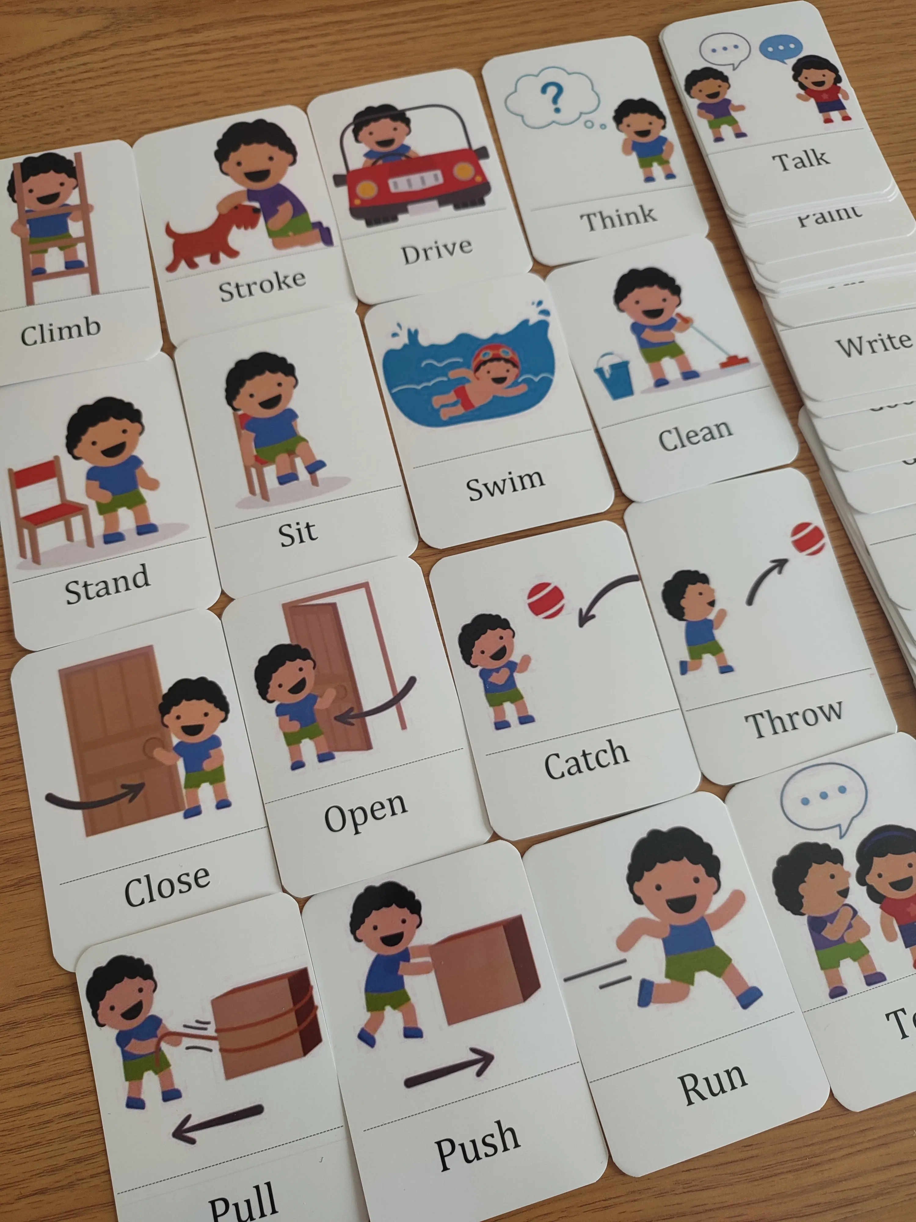45 cards of verbs