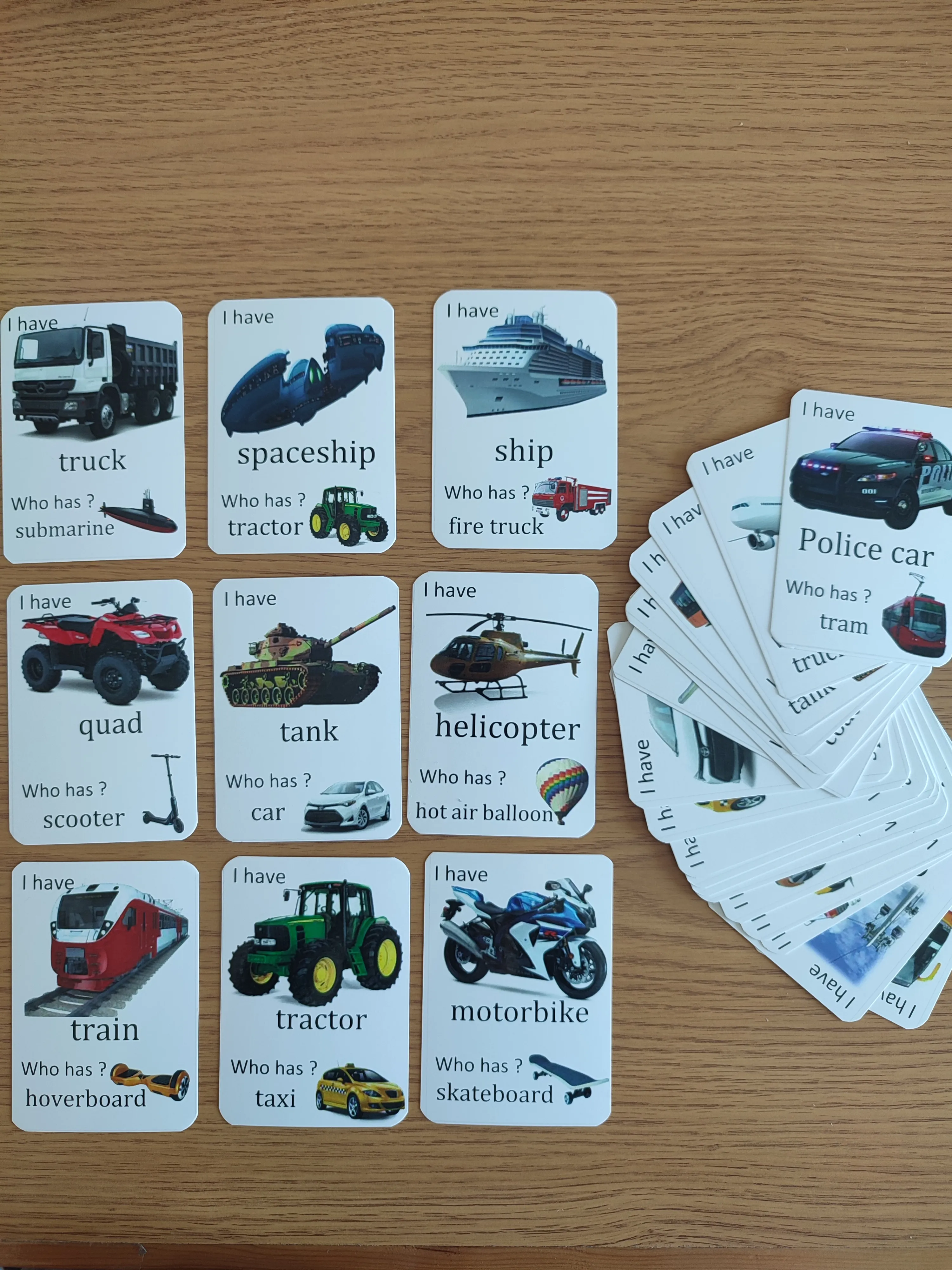 I have who has cards of transportation