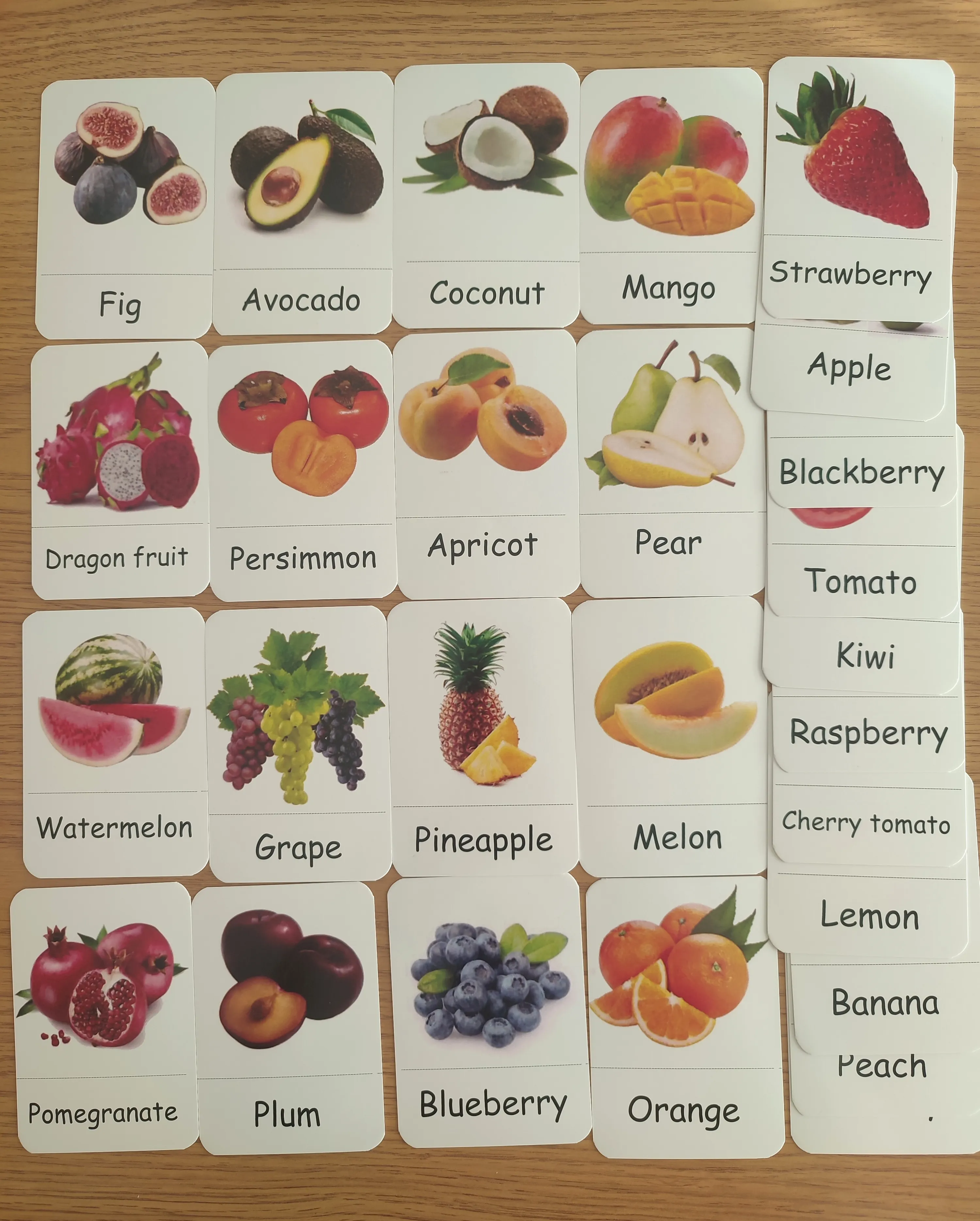 Fruits cards english