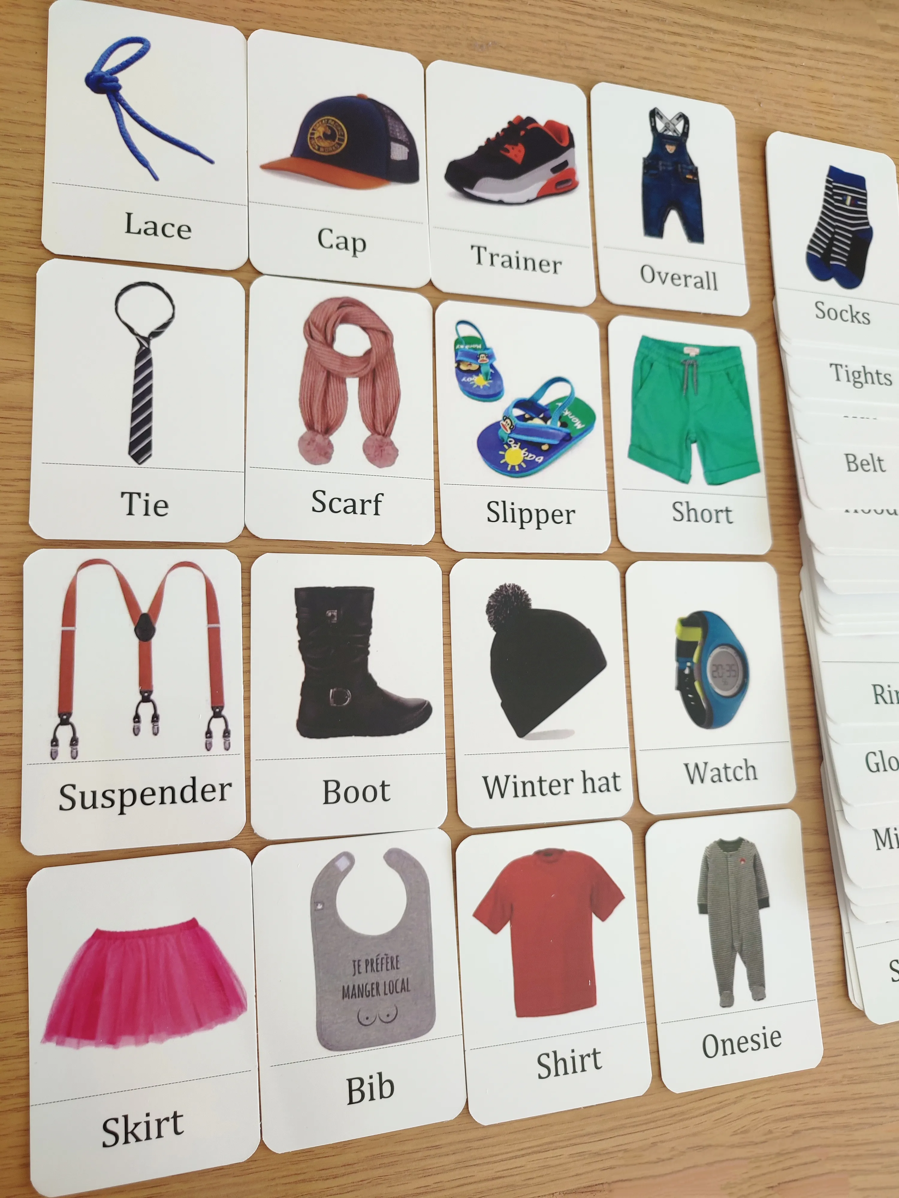 45 cards of clothes and accessories