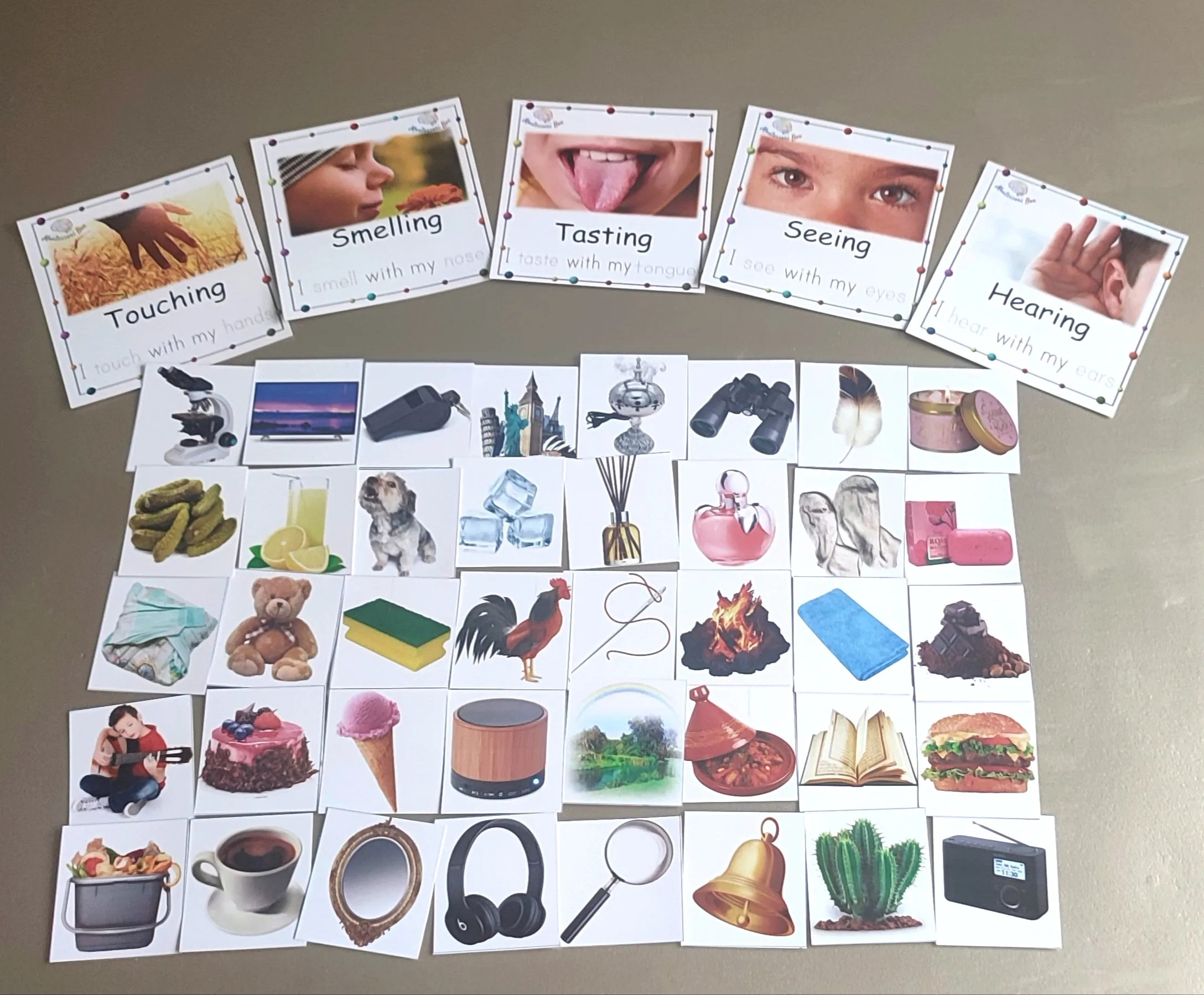 45 cards of 5 senses