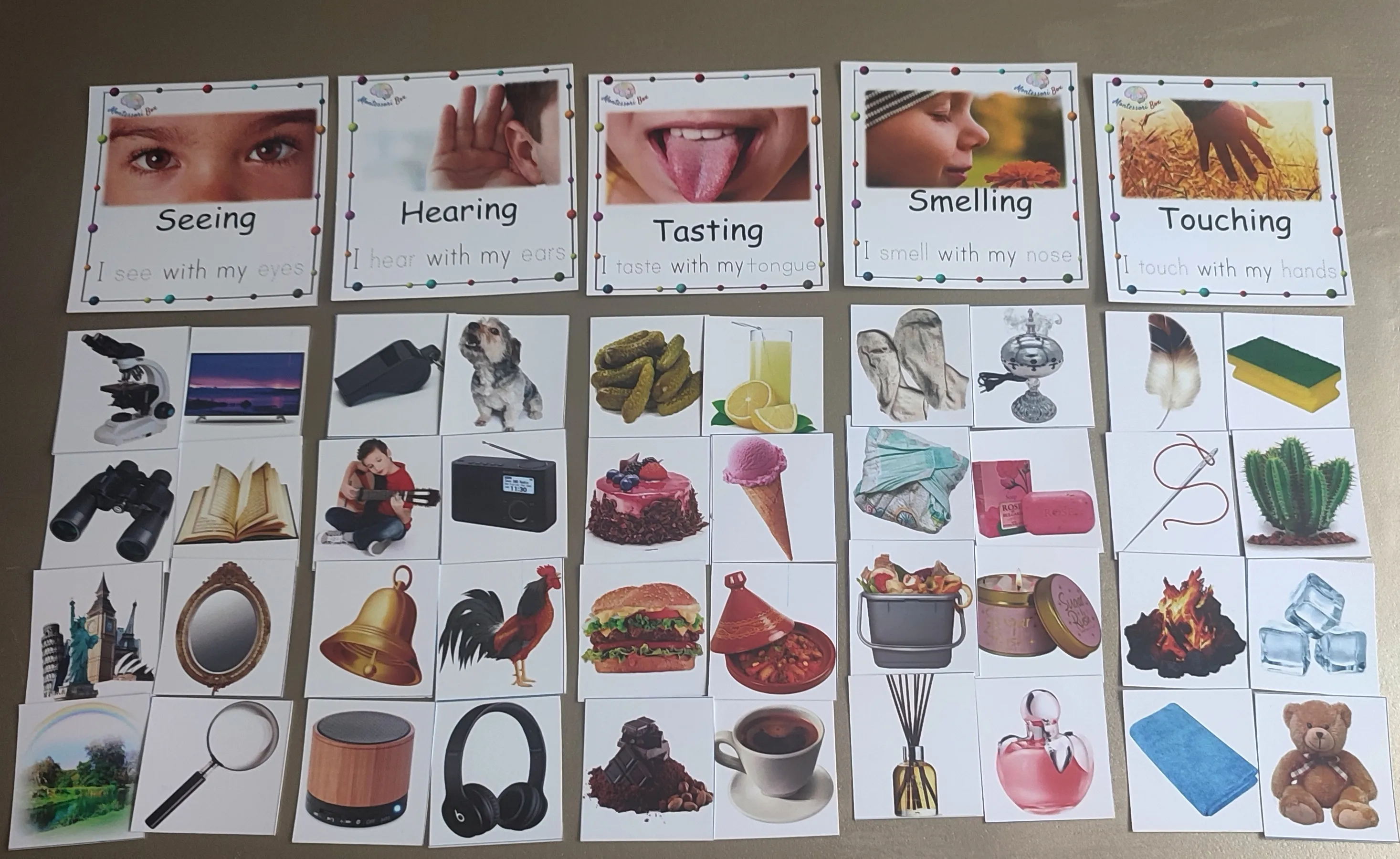 45 cards of 5 senses