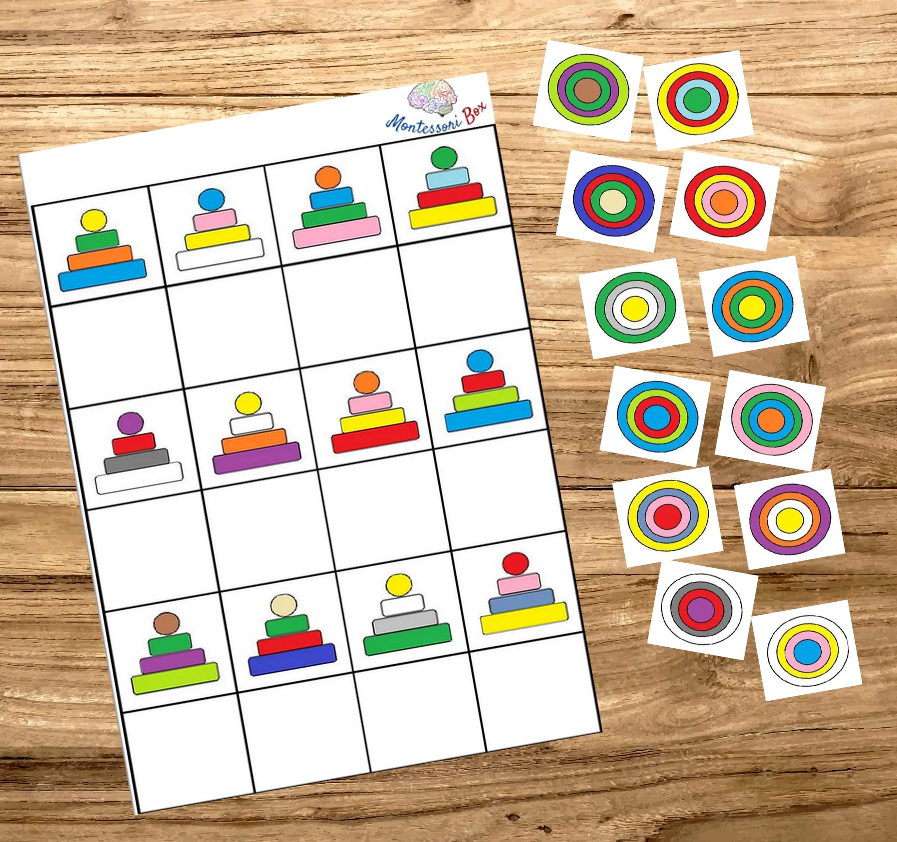 Montessori box de discrimination visuelle 