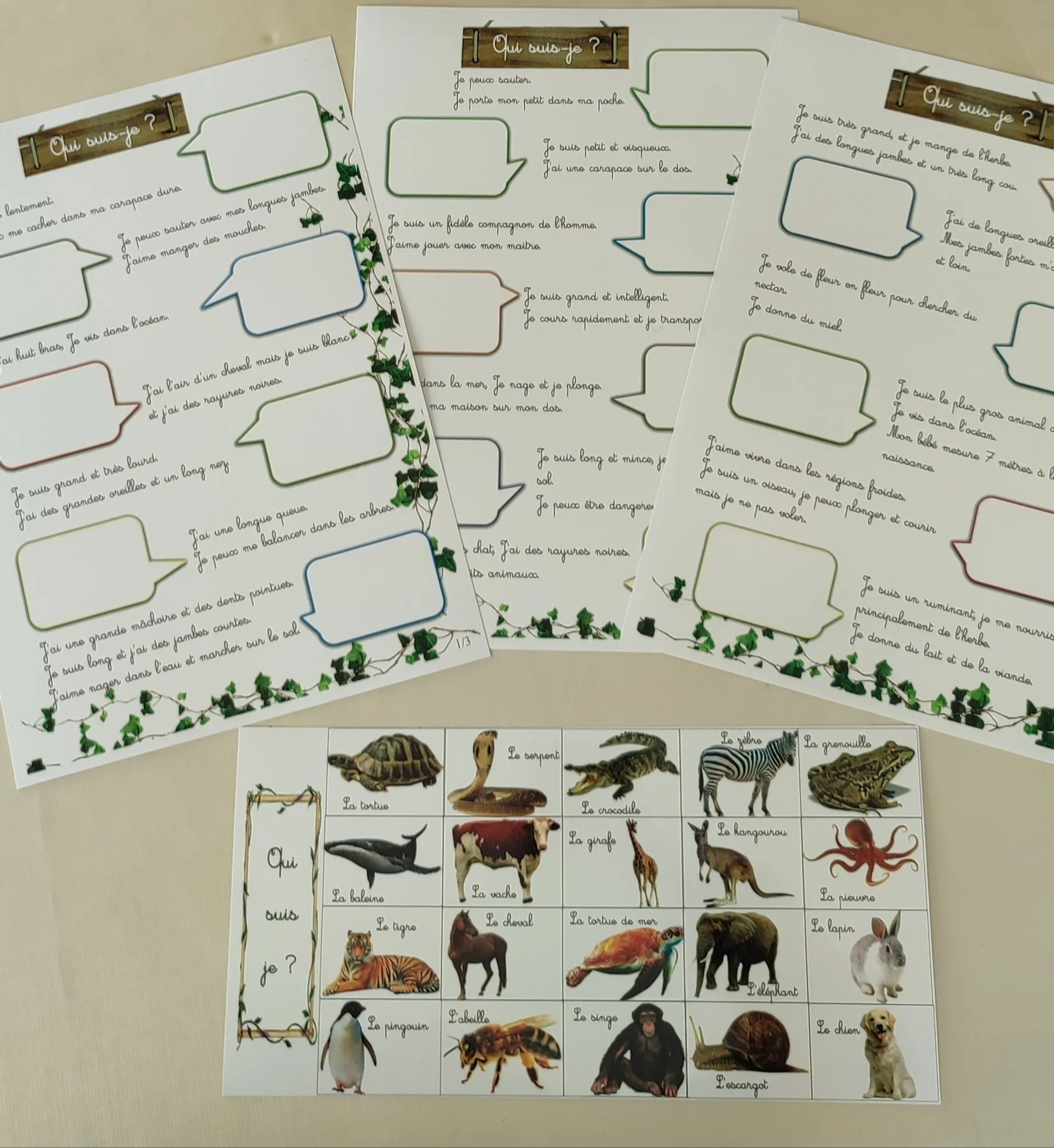 Montessori box des animaux  3-6 ans 
