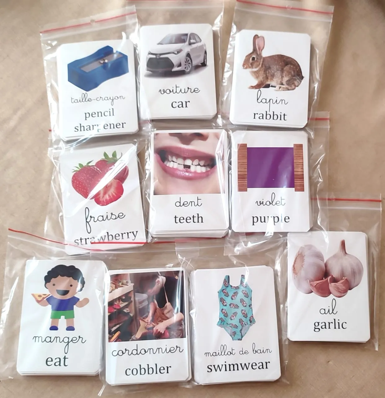 Pack de 200 cartes de nomenclature
