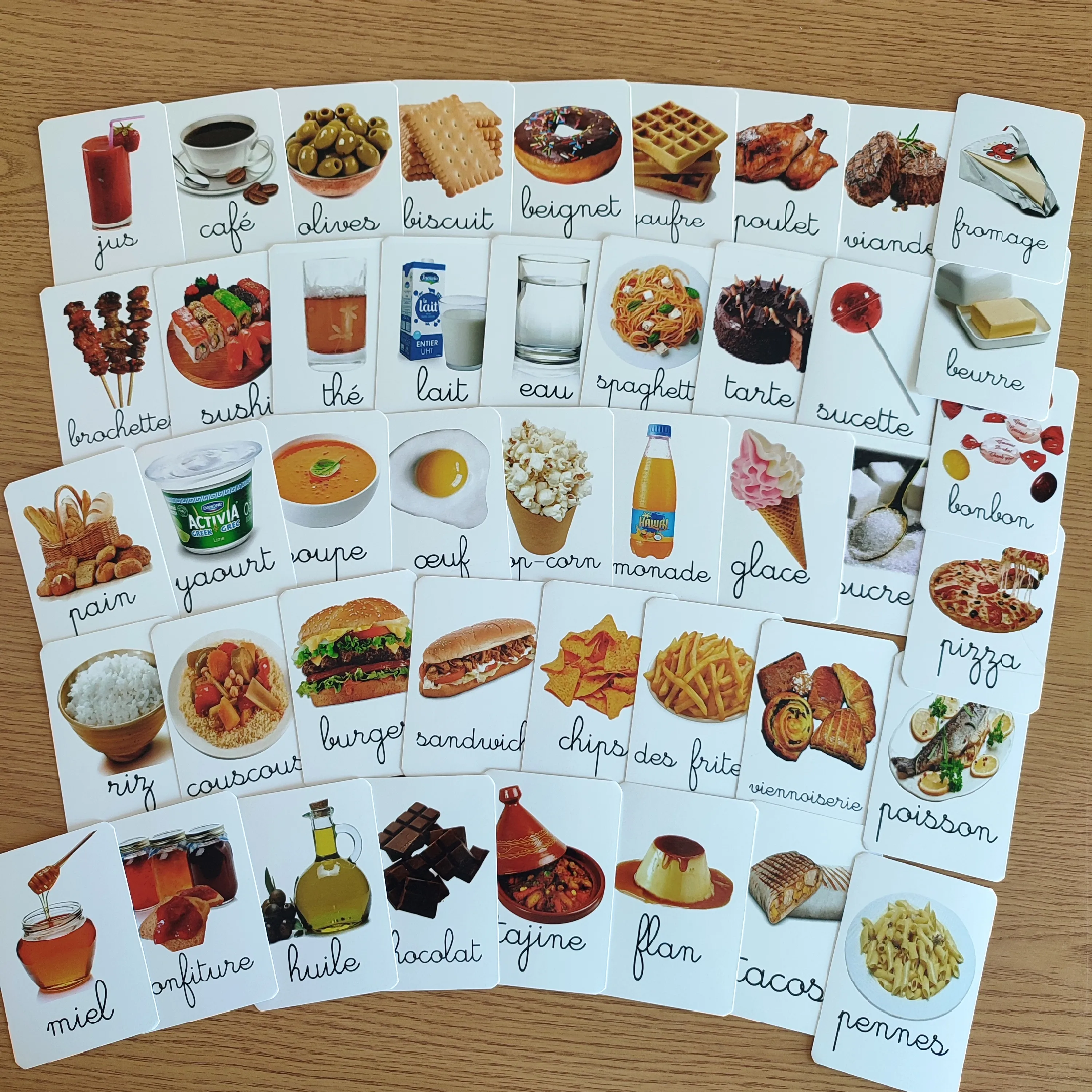 46 Cartes des aliments en français