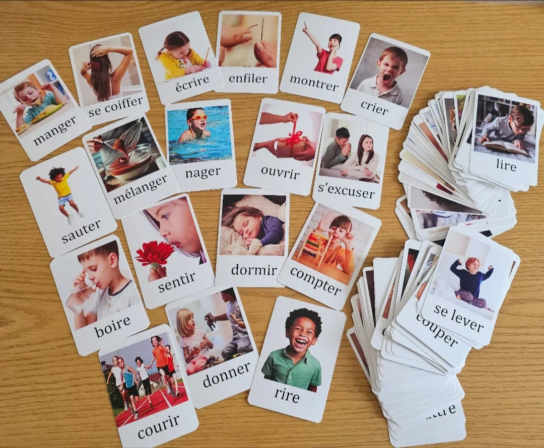 110 cartes des Verbes avec photos réelles