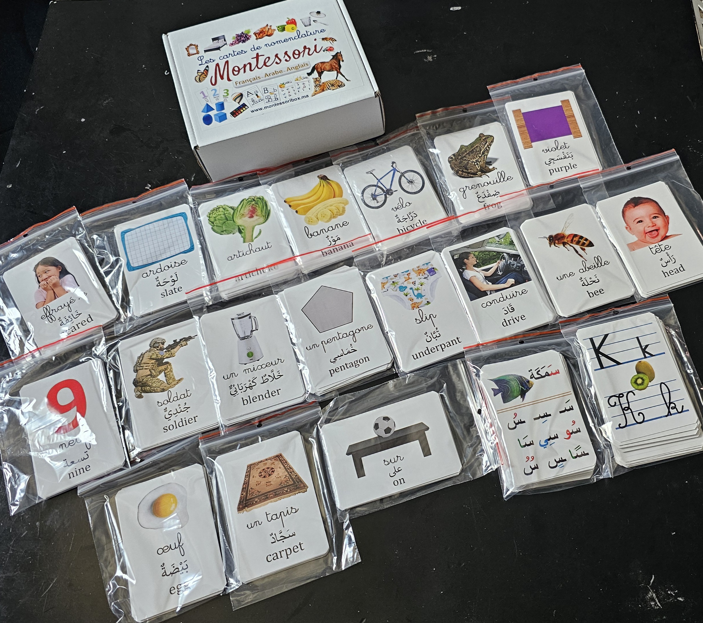 Pack 3 langues, recto verso, 380 images. 190cartes.