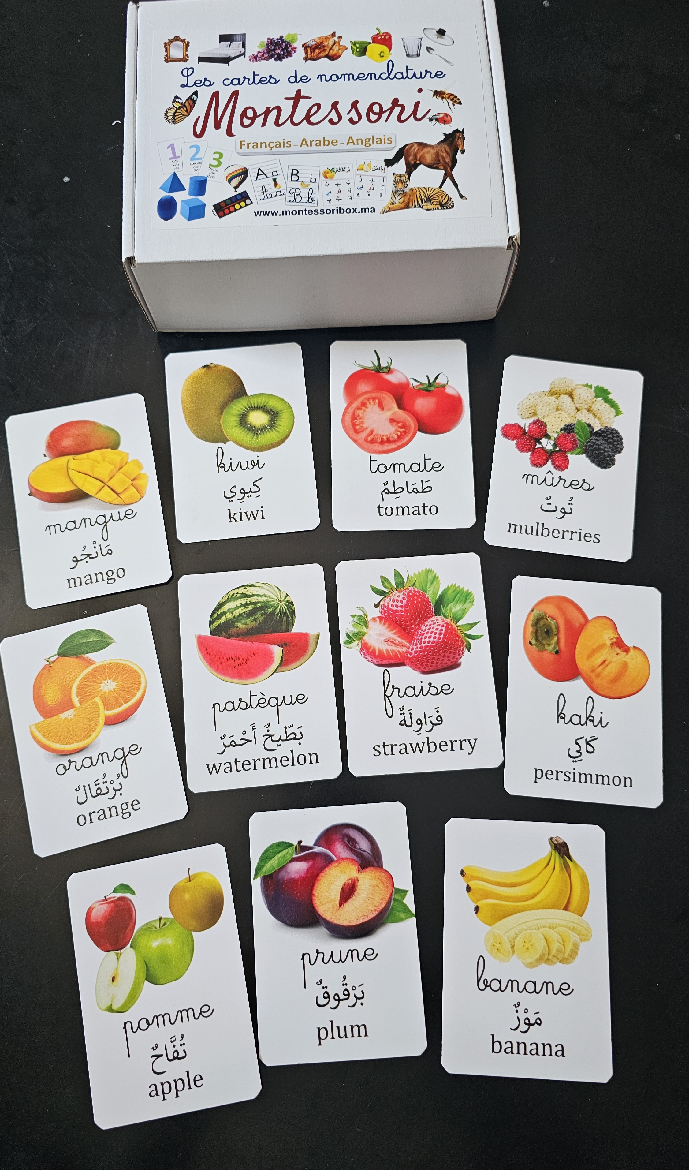 Pack 3 langues, recto verso, 380 images. 190cartes.